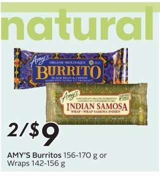 AMY'S Burritos or Wraps