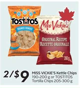 MISS VICKIE'S Kettle Chips or TOSTITOS Tortilla Chips