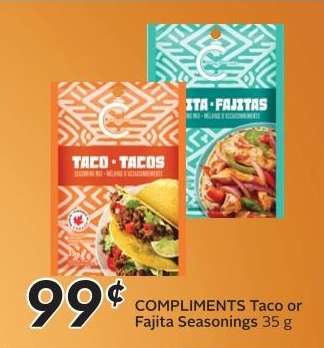 COMPLIMENTS Taco or Fajita Seasonings