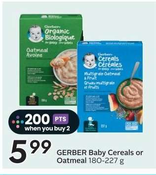 GERBER Baby Cereals or Oatmeal 180-227 g