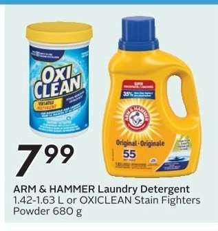ARM & HAMMER Laundry Detergent or OXICLEAN Stain Fighters Powder