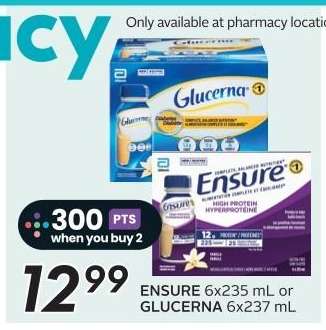 ENSURE 6x235 mL or GLUCERNA 6x237 mL