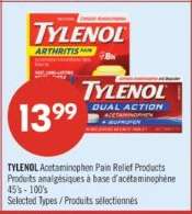 TYLENOL Acetaminophen Pain Relief Products