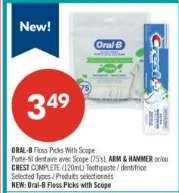 ORAL-B Floss Picks With Scope