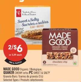 MADE GOOD Organic Chewy Granola Bars