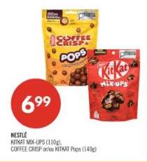NESTLÉ KITKAT MIX-UPS (110g), COFFEE CRISP or/ou KITKAT Pops (140g)