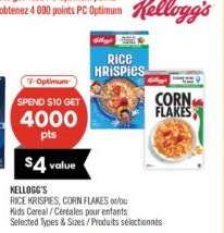 KELLOGG'S RICE KRISPIES, CORN FLAKES