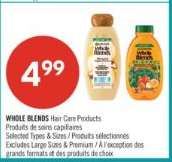 WHOLE BLENDS HAIR CARE PRODUCTS