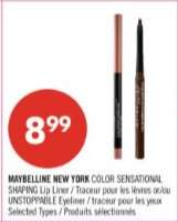 MAYBELLINE NEW YORK COLOR SENSATIONAL SHAPING Lip Liner / UNSTOPPABLE Eyeliner