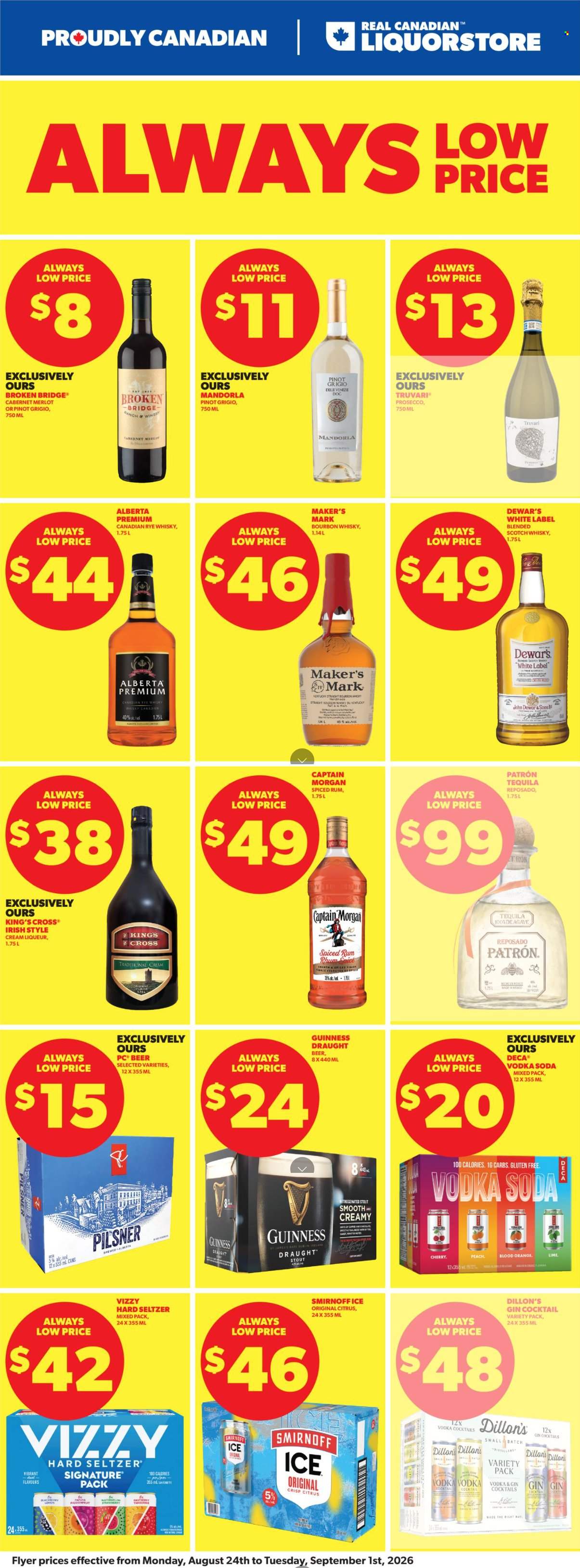 Real Canadian Liquorstore flyer  - August 24, 2026 - September 01, 2026. Page 1