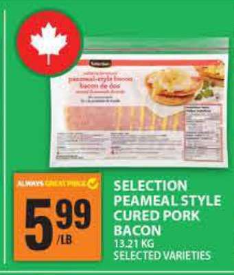 Selection Peameal Style Cured Pork Bacon
