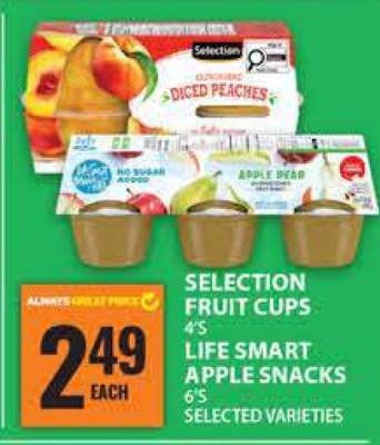 Selection Fruit Cups / Life Smart Apple Snacks