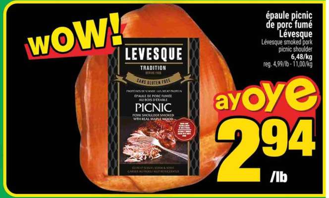 Épaule picnic de porc fumé Lévesque