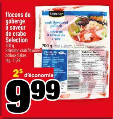 FLOCONS DE GOBERGE À SAVEUR DE CRABE SELECTION