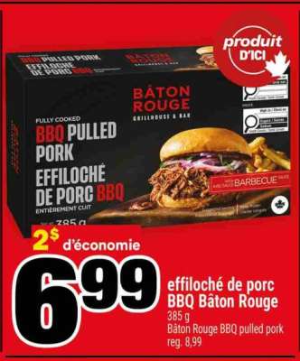 effiloché de porc BBQ Bâton Rouge