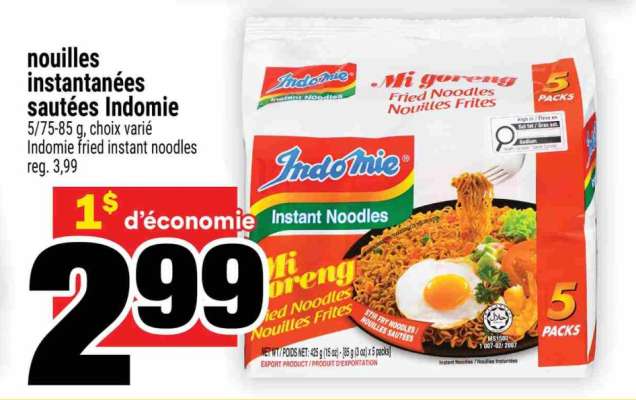nouilles instantanées sautées Indomie