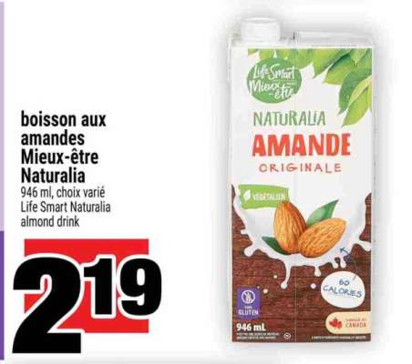 BOISSON AUX AMANDES MIEUX-ÊTRE NATURALIA
