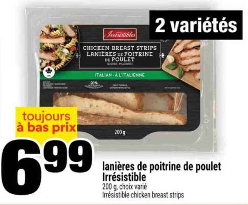 LANIÈRES DE POITRINE DE POULET IRRÉSISTIBLE