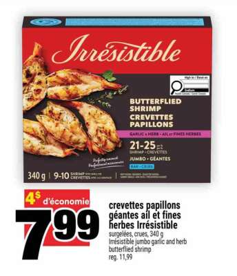 CREVETTES PAPILLONS GÉANTES AIL ET FINES HERBES IRRÉSISTIBLE