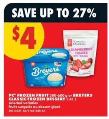 PC Frozen Fruit or Breyers Classic Frozen Dessert
