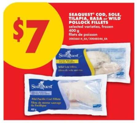 SEAQUEST Cod, Sole, Tilapia, Basa or Wild Pollock Fillets