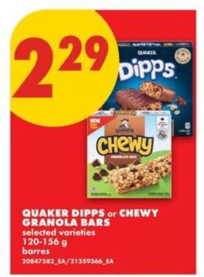 QUAKER DIPPS or CHEWY GRANOLA BARS