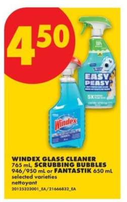 WINDEX GLASS CLEANER, SCRUBBING BUBBLES, FANTASTIK