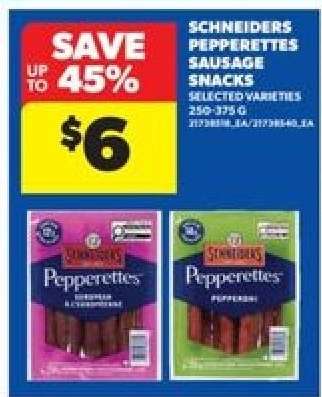 SCHNEIDERS PEPPERETTES SAUSAGE SNACKS