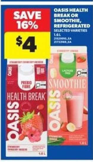 Oasis Health Break or Smoothie