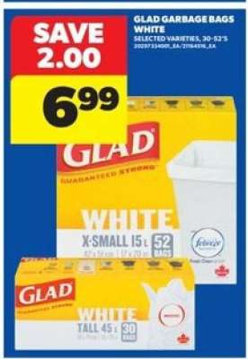 GLAD Garbage Bags White