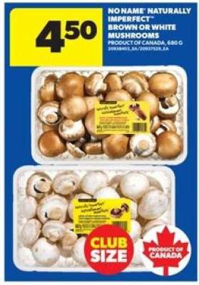 No Name Naturally Imperfect Brown or White Mushrooms