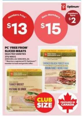 PC 'Free From' Sliced Meats