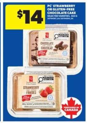 PC Strawberry or Gluten-Free Chocolate Cake