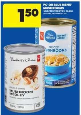 PC or Blue Menu Mushrooms