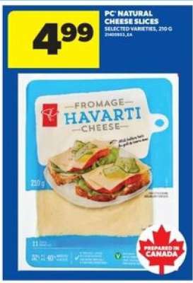 PC Natural Cheese Slices
