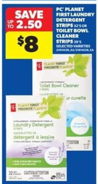 PC Planet First Laundry Detergent Strips or Toilet Bowl Cleaner Strips