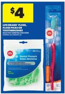 Life Brand Floss, Floss Picks or Toothbrushes