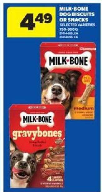 MILK-BONE DOG BISCUITS or SNACKS