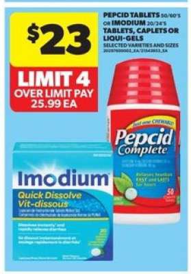 Pepcid Tablets or Imodium