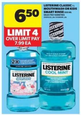 Listerine Classic Mouthwash or Kids Smart Rinse