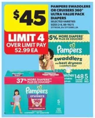 Pampers Swaddlers or Cruisers 360° ultra value pack diapers