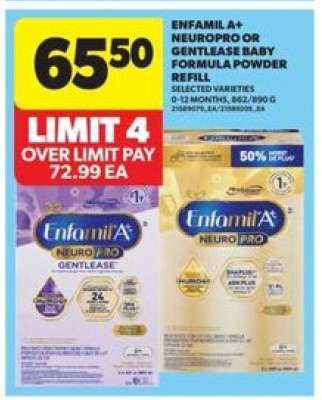 Enfamil A+ NeuroPro or Gentlease Baby Formula Powder Refill