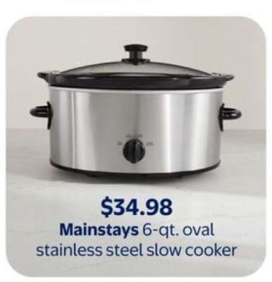 Mainstays 6-qt. Oval Stainless Steel Slow Cooker