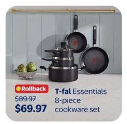T-fal Essentials 8-piece cookware set