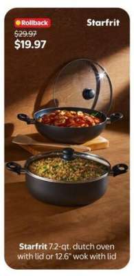 Starfrit 7.2-qt. dutch oven with lid or 12.6" wok with lid