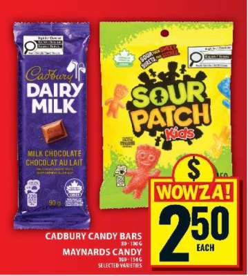 Cadbury Candy Bars & Maynards Candy