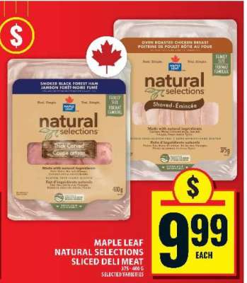 MAPLE LEAF NATURAL SELECTIONS SLICED DELI MEAT