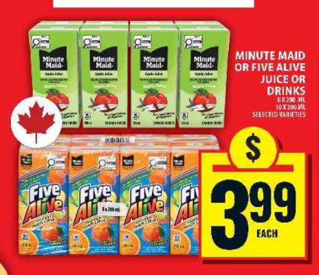 Minute Maid or Five Alive Juice or Drinks