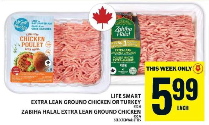 Life Smart Extra Lean Ground Chicken or Turkey / Zabiha Halal Extra Lean Ground Chicken