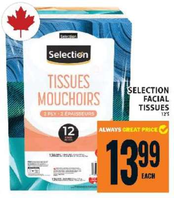 Selection Facial Tissues